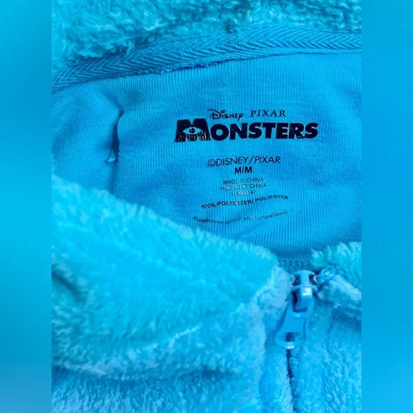 Disney Blue and Purple Sulley Plush Hooded Onesie Pajamas - Picture 13 of 13